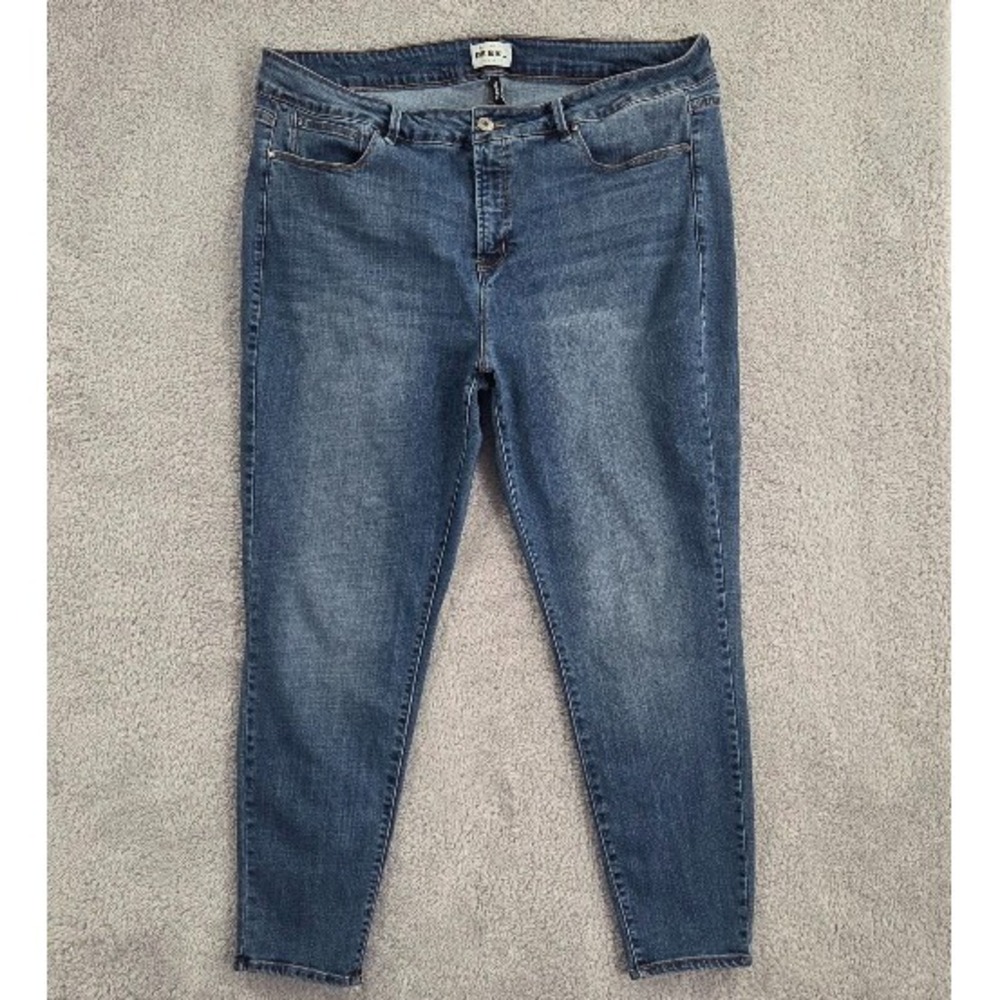 Rebel Wilson x Angels The Pin Up Skinny Jeans Women's 20W Blue High Rise Stretch